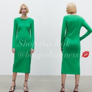 ZARA Gathered Midi Dress BNWT